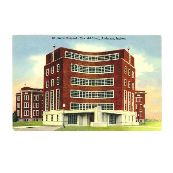Vintage Postcard Anderson Indiana St Johns‎ Hospital New Addition USA Unposted - Picture 1 of 2